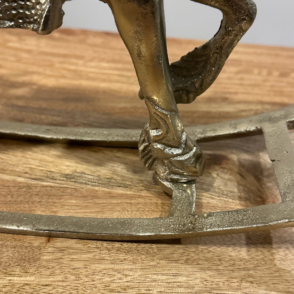Martha Stewart Metallic Gold Rocking Horse Christmas Decor - Picture 6 of 11